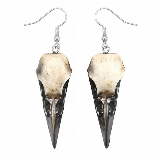Crow Skull Dangle Earrings