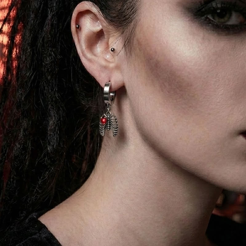 Rib Cage Huggie Hoop Earrings