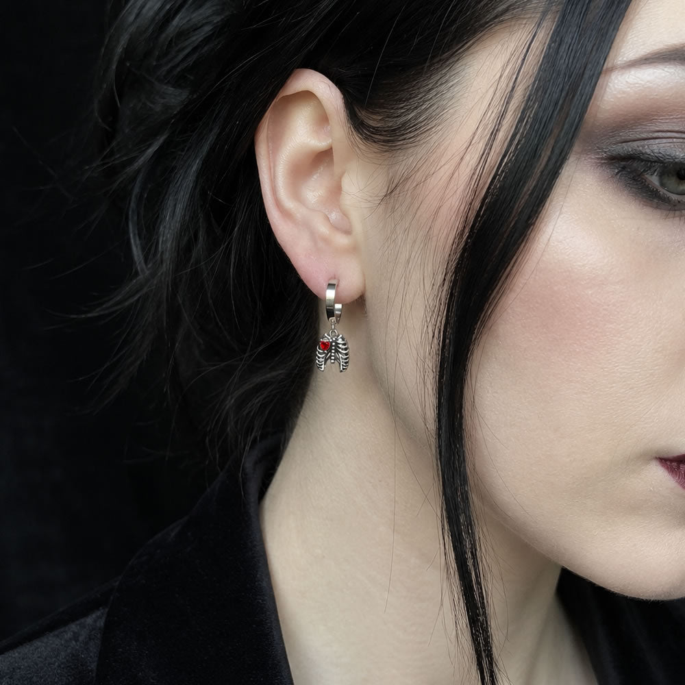 Rib Cage Huggie Hoop Earrings