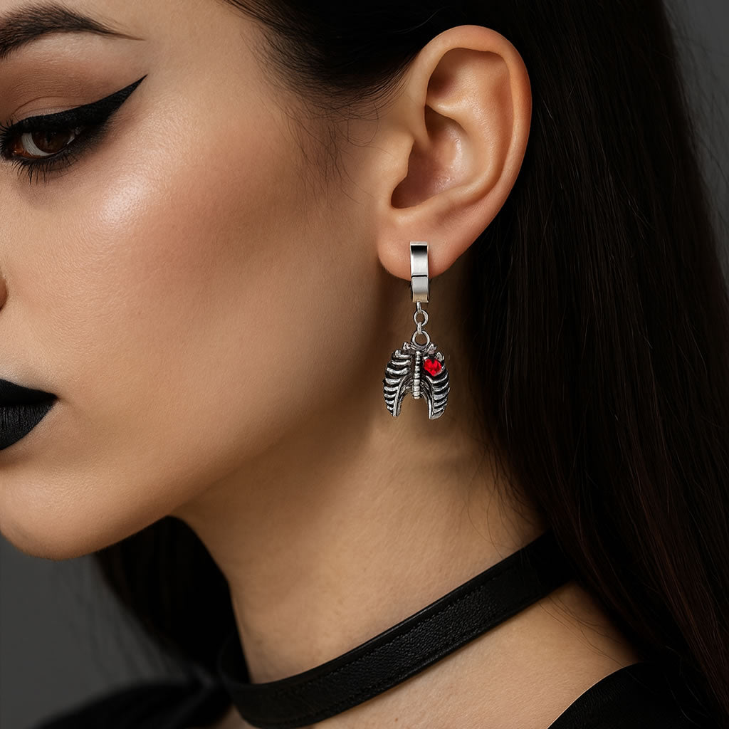 Rib Cage Huggie Hoop Earrings