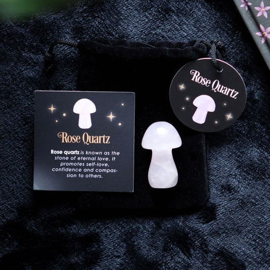 Rose Quartz Pocket Mushroom