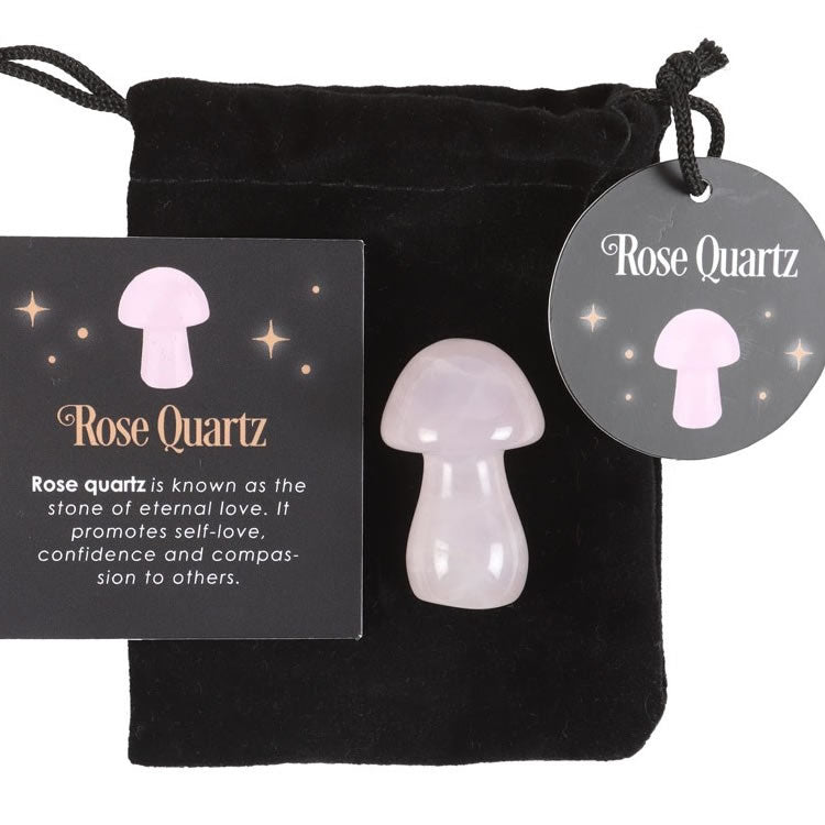 Rose Quartz Pocket Mushroom