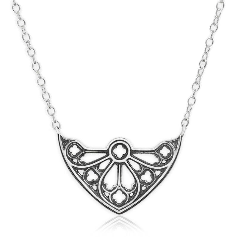 Sterling Silver Gothic Cathedral Window Necklace