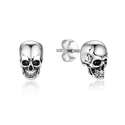 Sterling Silver Skull Stud Earrings