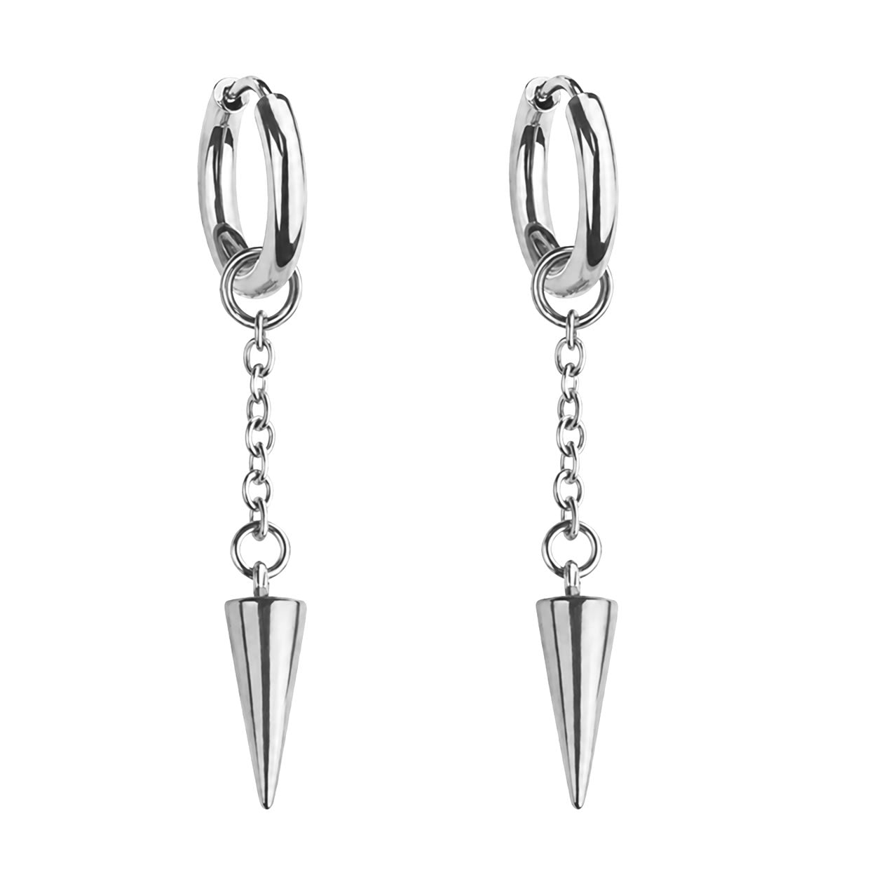 Spike Hoop Chain Earrings