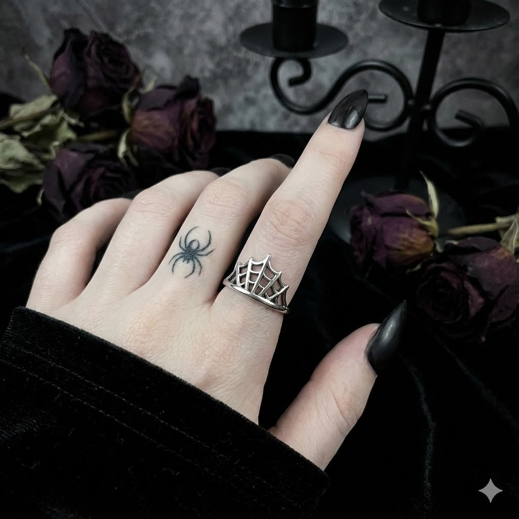 Sterling Silver Spider Web Ring