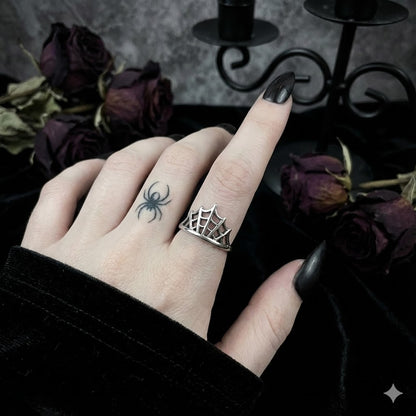 Sterling Silver Spider Web Ring