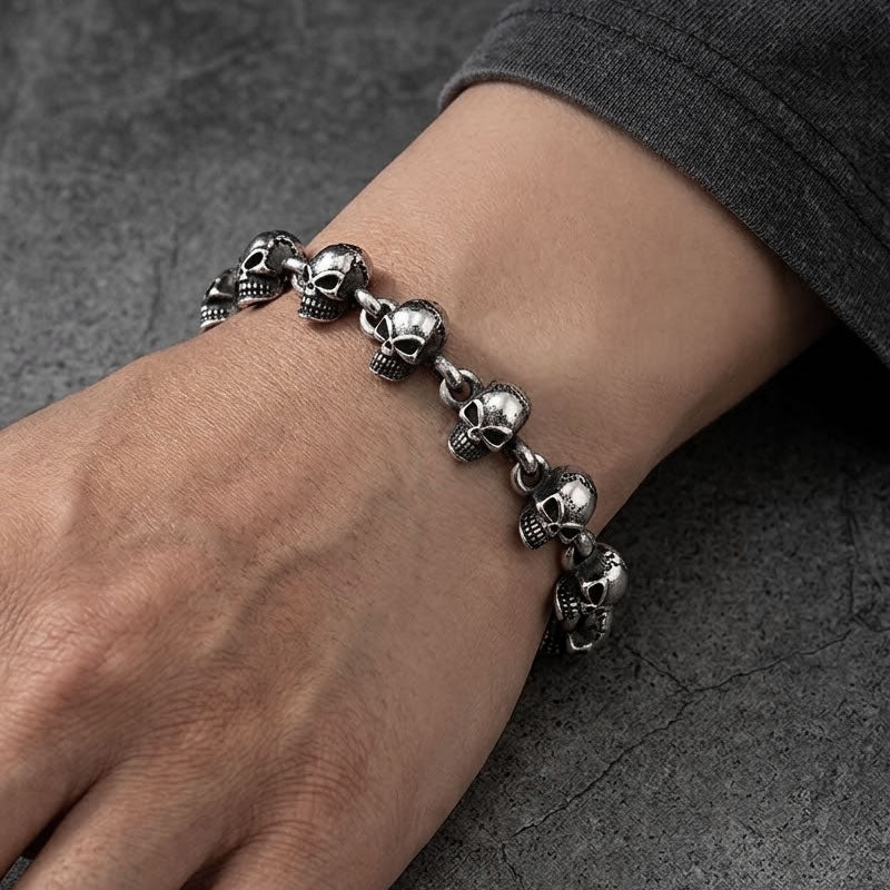 Skull Link Chain Bracelet