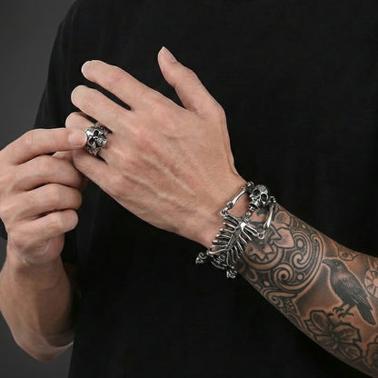 Stainless Steel Articulated Skeleton Bracelet