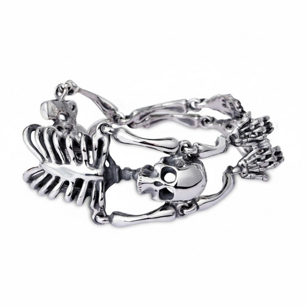 Stainless Steel Articulated Skeleton Bracelet