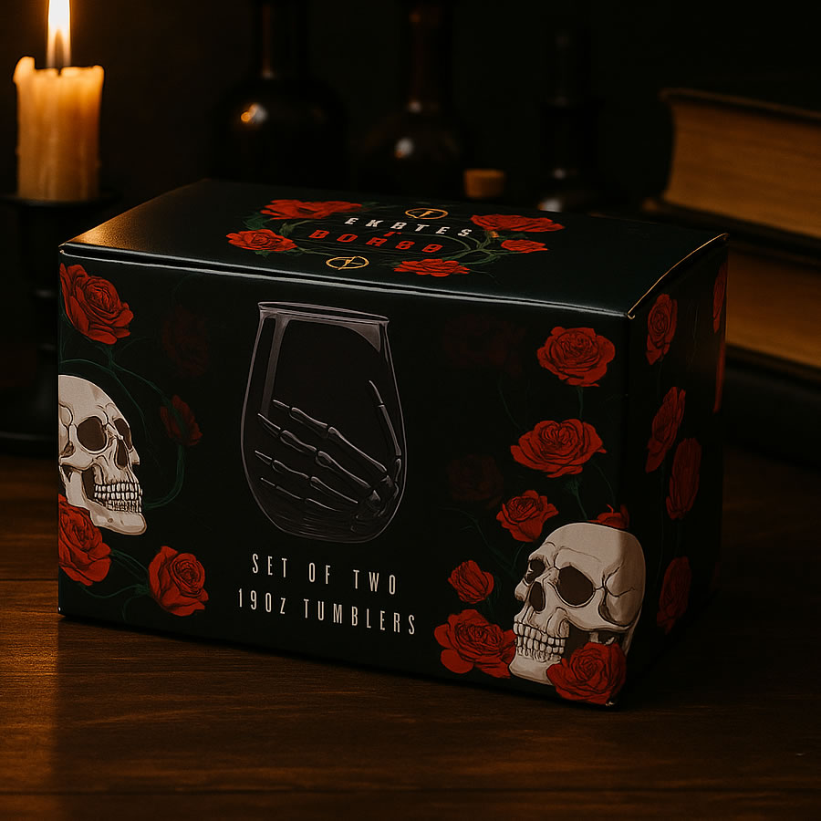Skeleton Hand Set of 2 Glasses