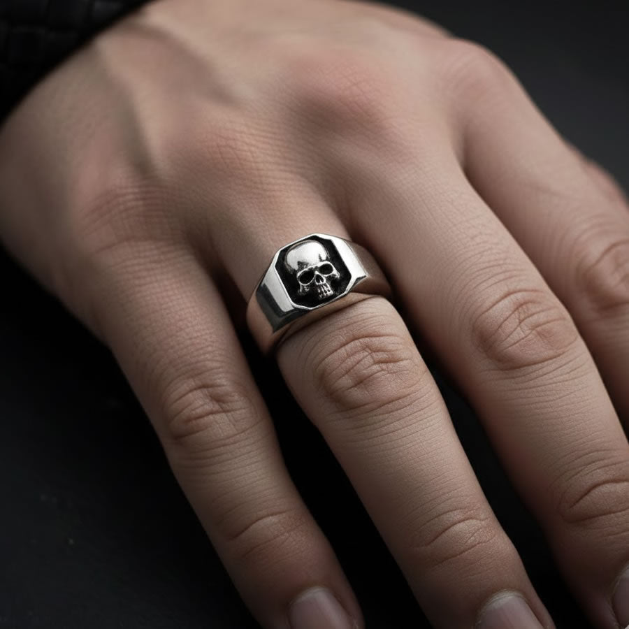 Stainless Steel Skull Signet Ring