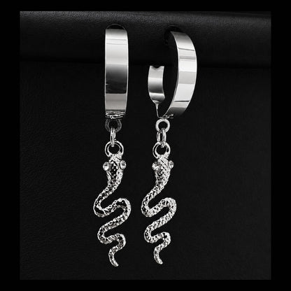 Snake Huggie Hoop Earrings