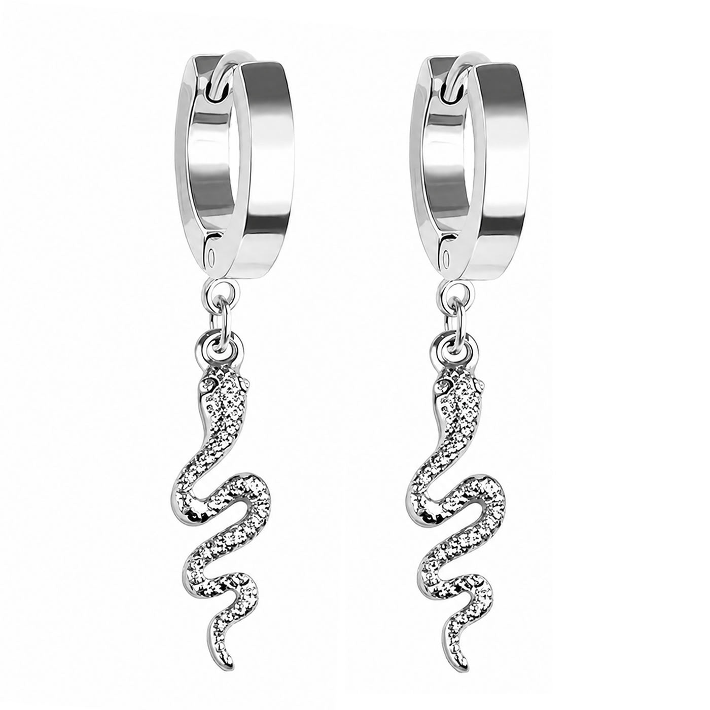 Snake Huggie Hoop Earrings