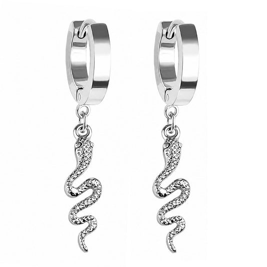 Snake Huggie Hoop Earrings