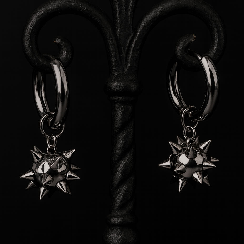 Spike Ball Hoop Earrings