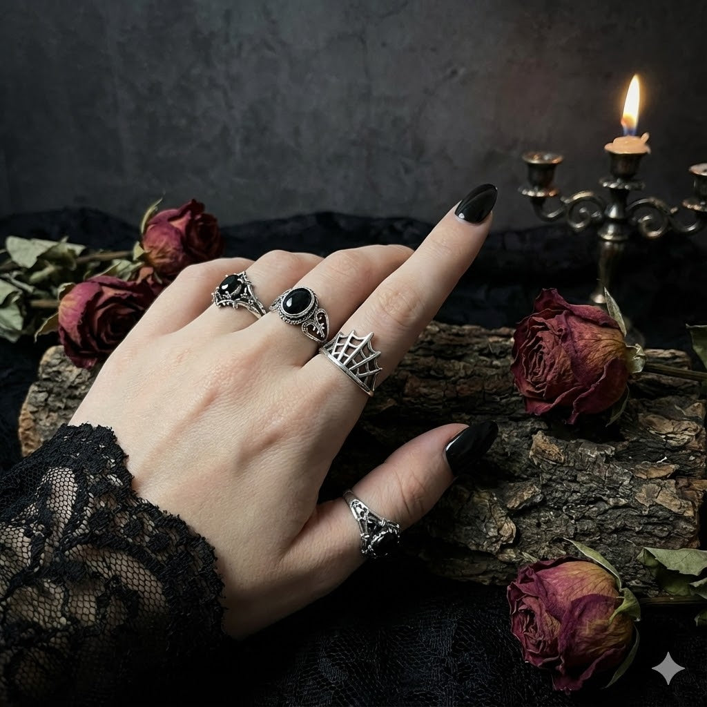 Sterling Silver Spider Web Ring