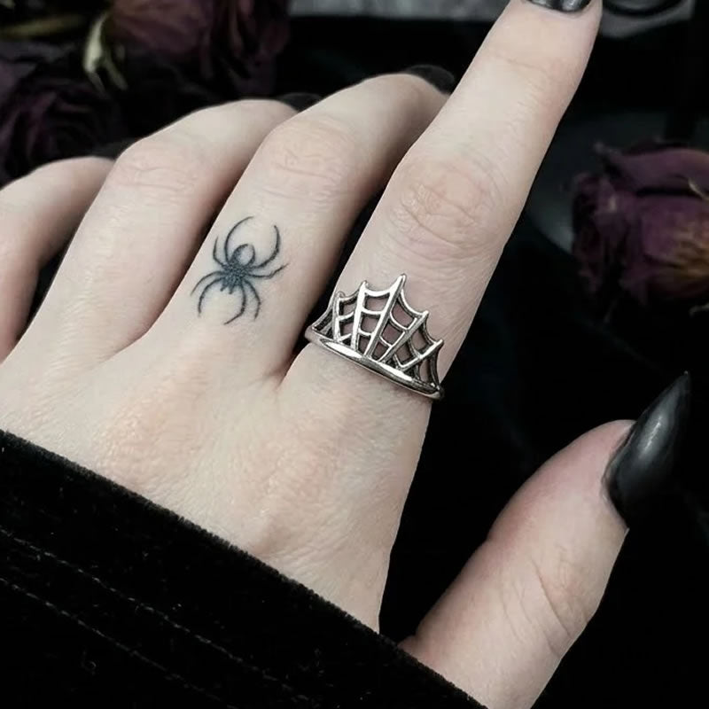 Sterling Silver Spider Web Ring