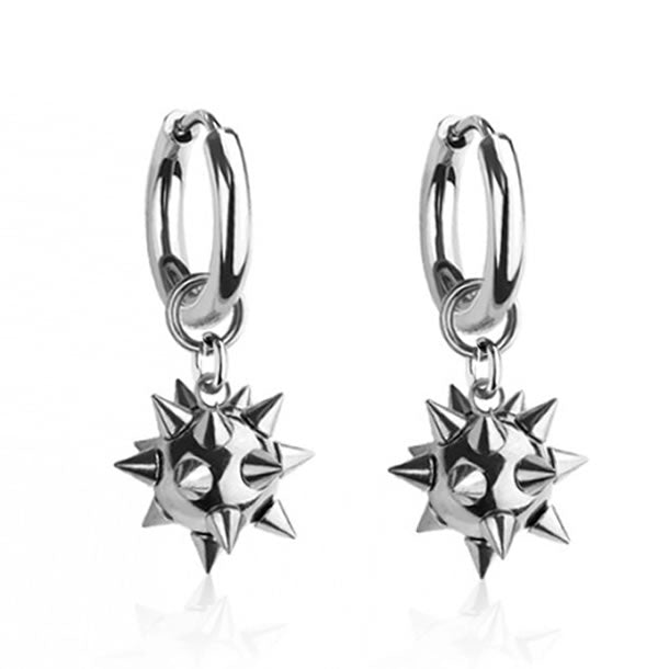 Spike Ball Hoop Earrings