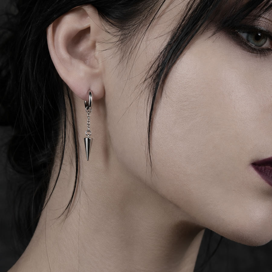 Spike Hoop Chain Earrings