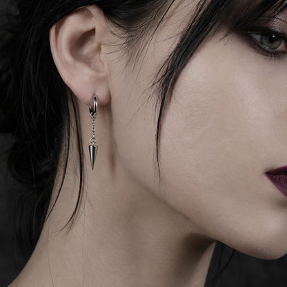 Spike Hoop Chain Earrings