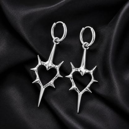 Spiked Heart Drop Earrings