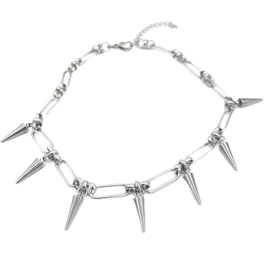 Men's Spike Chain Choker Necklace