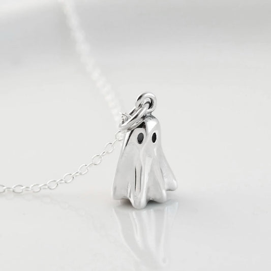 Sterling Silver Ghost Charm Necklace