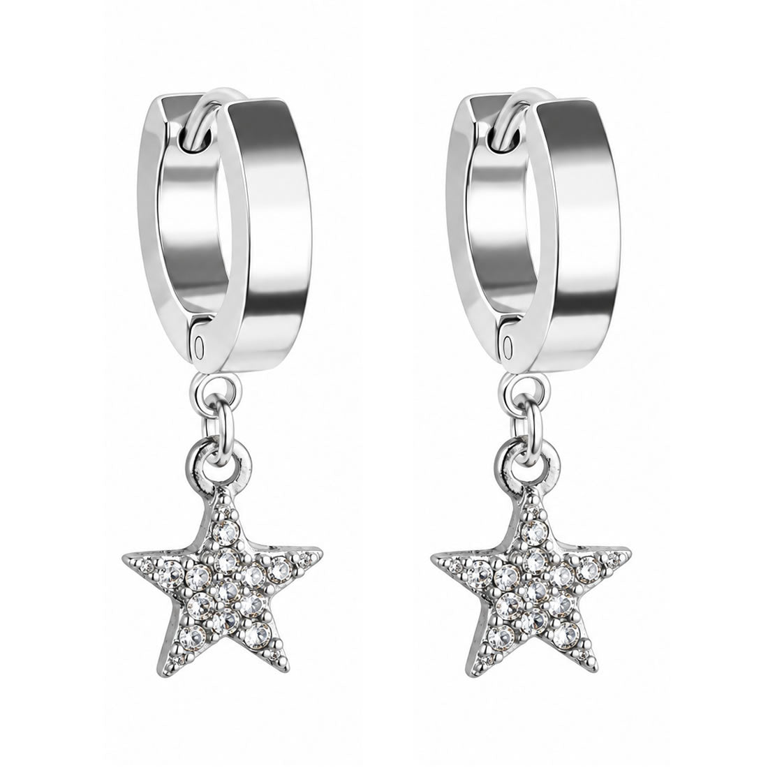 Star Charm Hoop Earrings