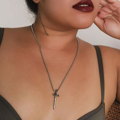 Obsidian Oath Sword Necklace