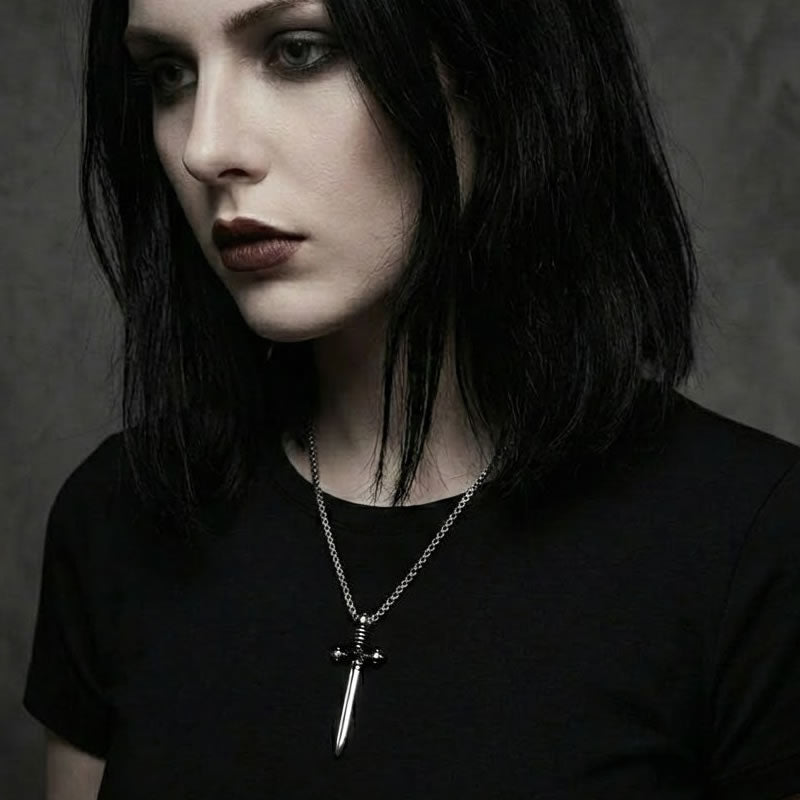 Obsidian Oath Sword Necklace