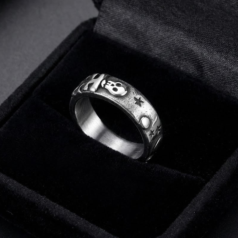 Til Death Skeletons Band Ring