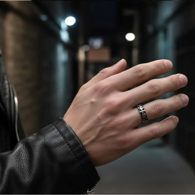 Til Death Skeletons Band Ring