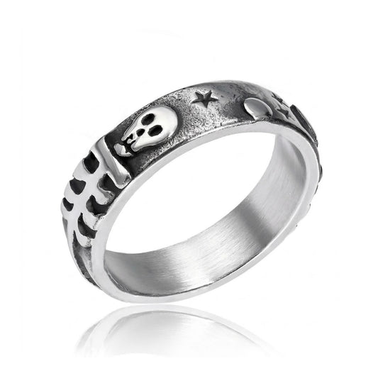Til Death Skeletons Band Ring