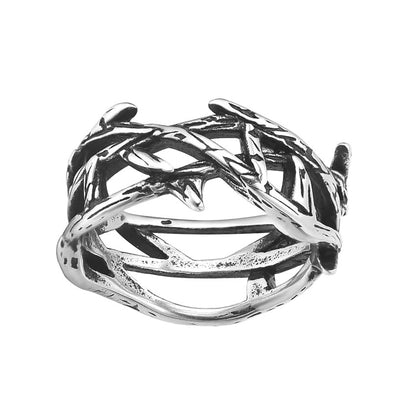 Stainless Steel Band of Thorns Ring