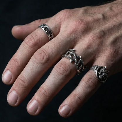 Stainless Steel Band of Thorns Ring