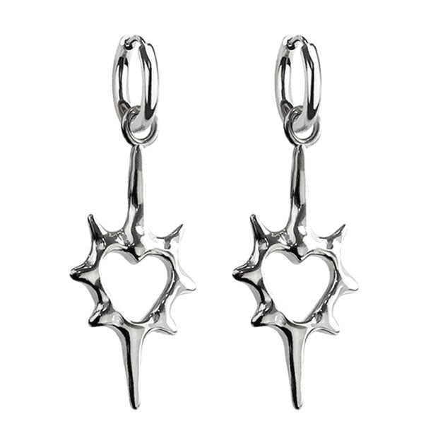 Thorny Heart Hoop Earrings