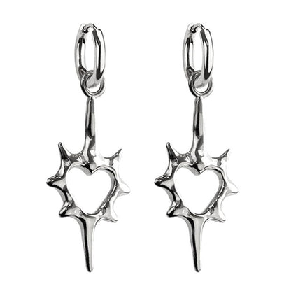 Thorny Heart Hoop Earrings