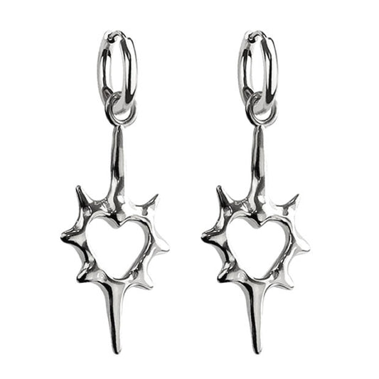 Thorny Heart Hoop Earrings